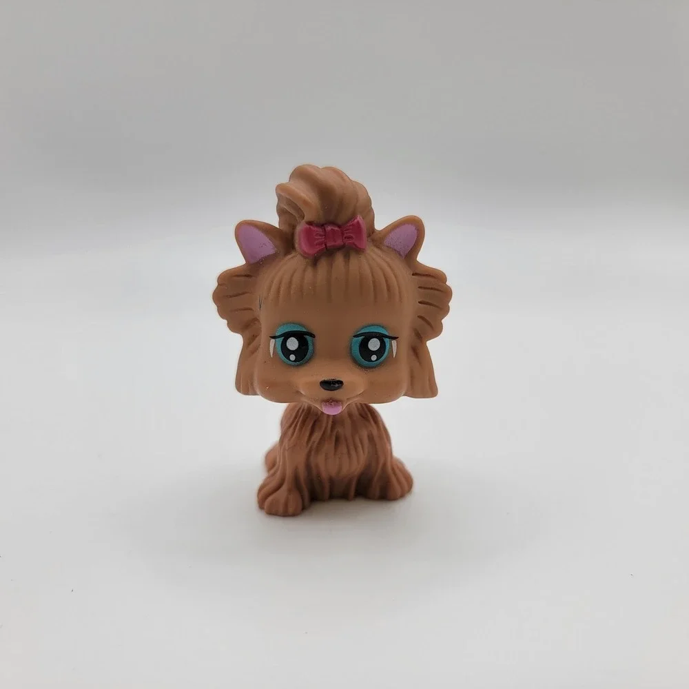 Dog Figures My Pet Pals Chic Boutique Brown Dog Red Pink Bow 2.5